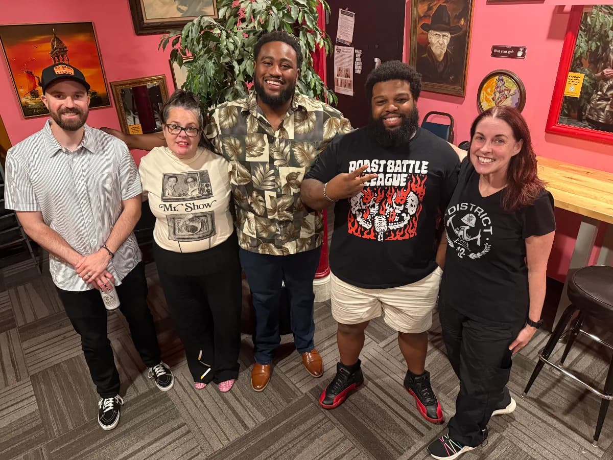 Keaton Ford, Jordan Euell, Megan Metzer, and Yarnmaze at Hecklers Happy Hour